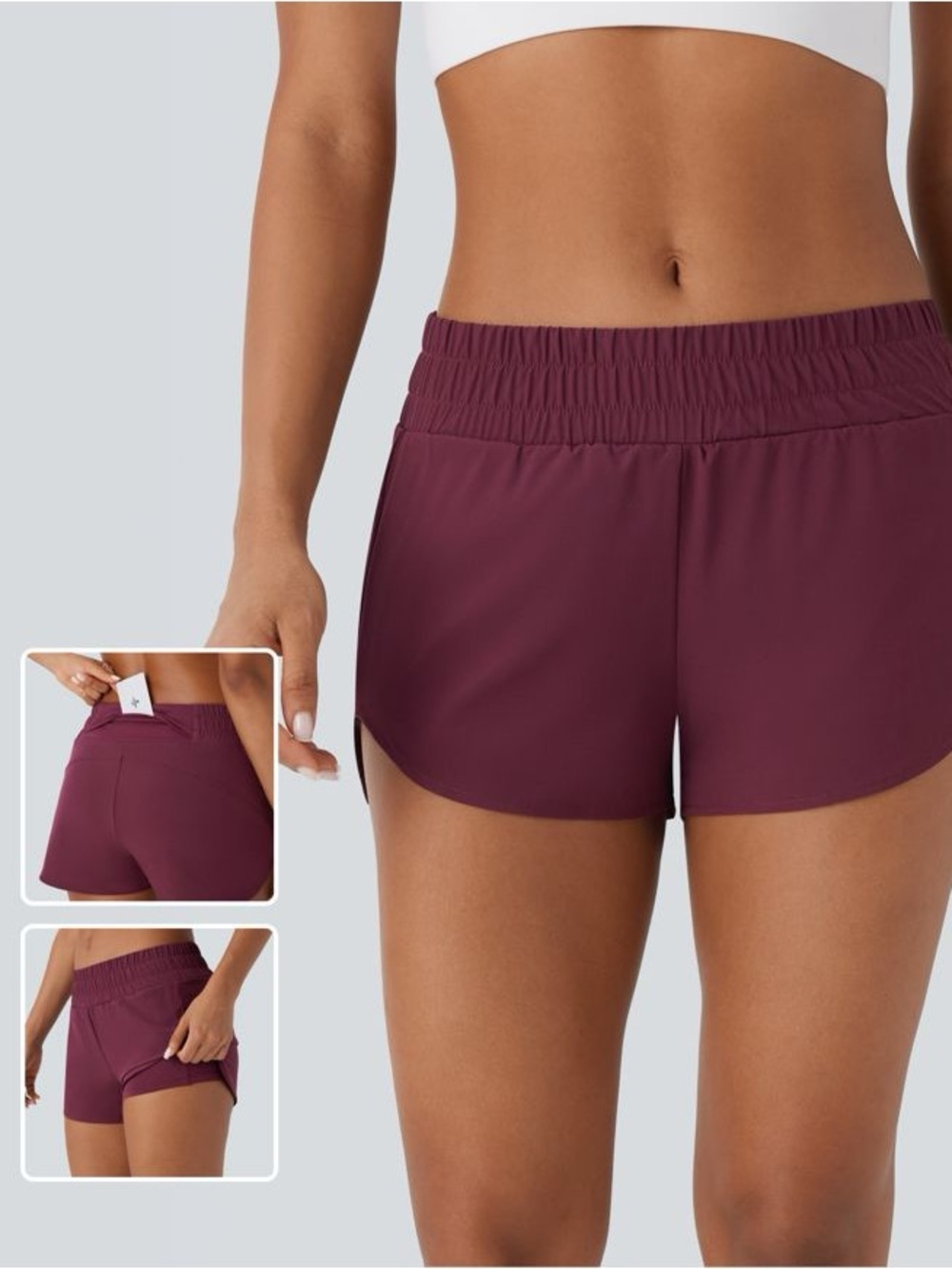 Halara Breezeful™ Low Rise Pockets 2-in-1 Curved Hem Running Shorts 2.5'' large